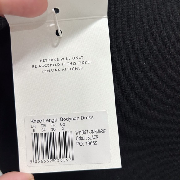Seraphine NWT Ann Marie Knee Length Bodycon Dress Size 2 Black Maternity Nursing - Picture 10 of 10